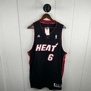 Y2K Adidas Miami Heat LeBron James NBA Number 6 Basketball Jersey Size XX-Large